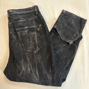 Giggle Italy Black Acid Wash Straight Leg Cotton Jeans Size 33